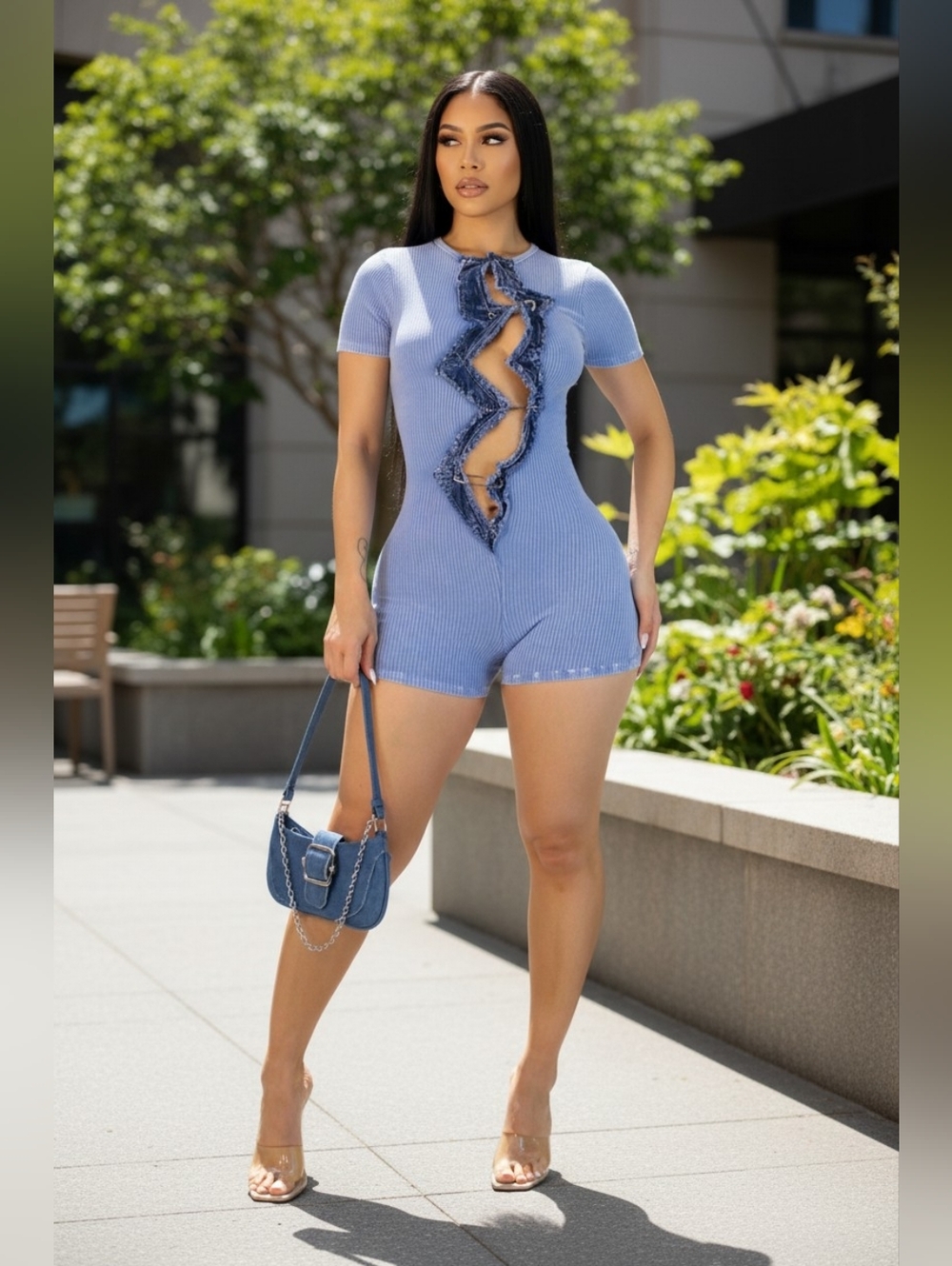 Sasha Romper-Blue